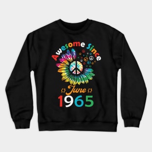 Funny Birthday Quote, Awesome Since June 1965, Retro Birthday Crewneck Sweatshirt